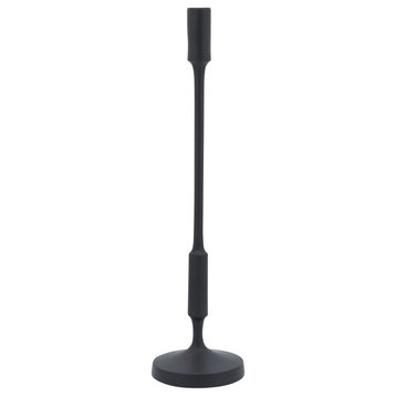 Metal, 20"h Taper Candle Holder, Black, Straight
