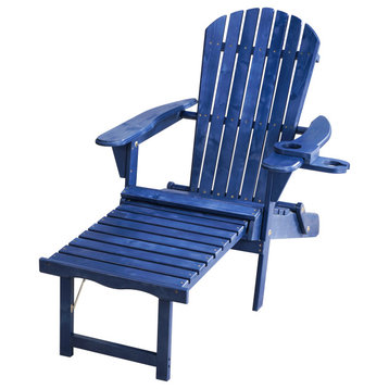 Oceanic Adirondack Chaise Foldable Chair, Navy Blue, 1 Chair