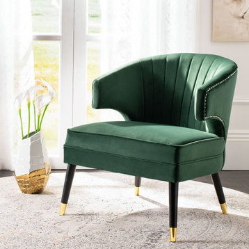 Safavieh Stazia Wingback Accent Chair Forest Green/Black