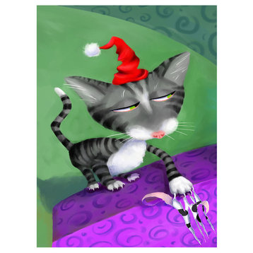 Joanne Kollman Holiday Cat Art Print, 9"x12"