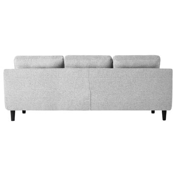Left Facing Chaise Convertible Sofa Bed in Light Grey