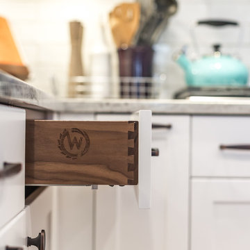 Vivid White and Walnut