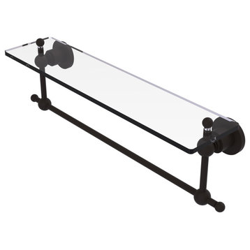 Astor Place 22" Glass Vanity Shelf with Towel Bar, Oil Rubbed Bronze