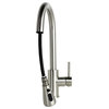 Euro Style Pull Out Sprayer Solid Brass Kitchen Faucet, Brushed Nickel