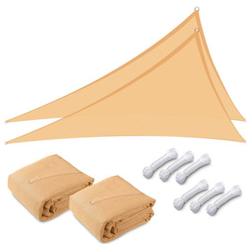 Yescom 22 Ft 97% UV Block Triangle Sun Shade Sail Canopy Patio Cover Net 2 Pack