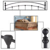 Sanford Bed With Metal Duo Panels and Round Finial Posts, Matte Black, King