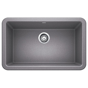 Blanco Ikon Silgranit 30" Apron Front Kitchen Sink, Metallic Gray