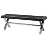 Beverly Faux Leather Bench, Black