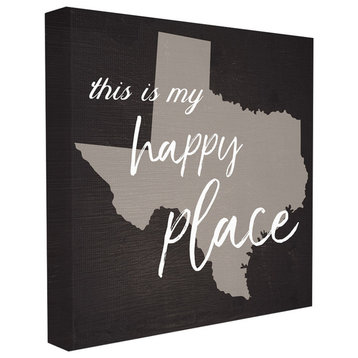 'This Is My Happy Place Texas', Stretched Canvas, 24"x1.5"x24"