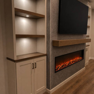 Luxury Fireplace Media Wall With Custom Cabinets in Charlotte