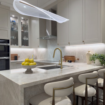 Luxury Bridle Path Kitchen Renovation - Taj Mahal Quartzite Masterpiece