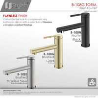 STYLISH Single Handle Modern Bathroom Faucet Basin Sink Faucet, Gold Finish