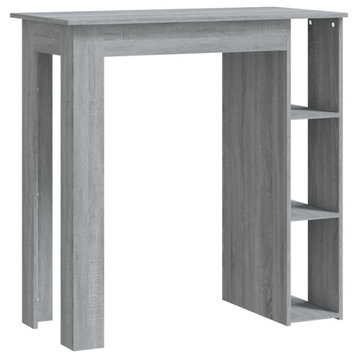 vidaXL Bar Table Pub Table for Home Dining Furniture Gray Sonoma Engineered Wood