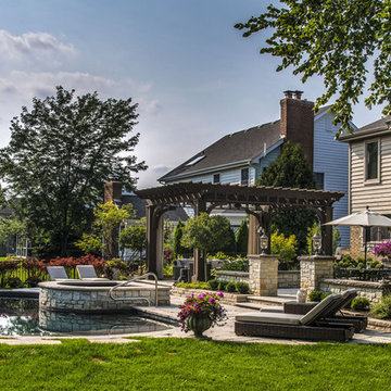 Backyard Landscaping with Freeform Pool and Spa