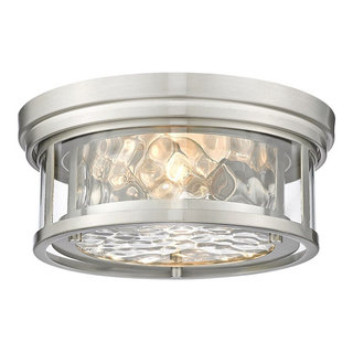 2 Light Flush Mount In Transitional Style-5 Inches Tall and 12 Inches ...