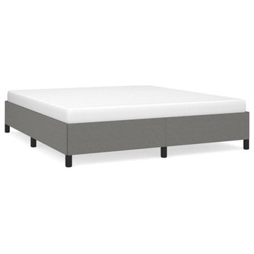 vidaXL Bed Frame Double Bed Base Dark Gray 72"x83.9" California King Fabric