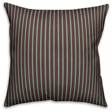 Brown Stripes Outdoor Throw Pillow, 18"x18"