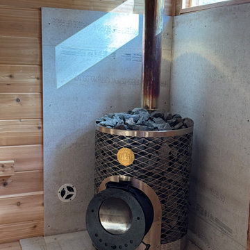 Traditional Cedar Sauna with Wood Burning Stove