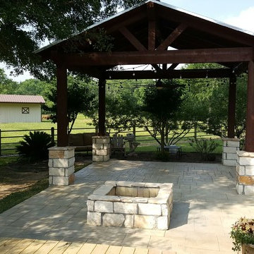 Madisonville Cedar Gazebo & Stamped Concrete