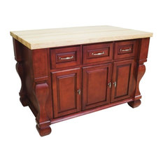 Jeffrey Alexander Tuscan Kitchen Island Red 52-5/8 x 32-3/8 x 35-1/4 Inch