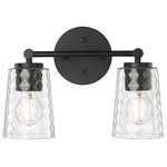 Millennium Lighting - 2 Light 13.5 in. Matte Black Vanity Light - Honeycombed glass globes, uniquely formed to create a stunning and textured lighting effect, are the hallmark of the Ashli Collection. Available as either as a single light pendant, or vanity lighting in 2-light, 3-light and 4-light options, the fixtures feature industrial inspired metal work finished in matte black, modern gold or brushed nickel.