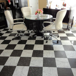 Retro Black & White Kitchen Floor - Vinyl Flooring