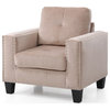 Nailer Beige Upholstered Accent Chair