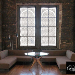 Delia Shades' "Moorish Arch" (White) - Roller Shades
