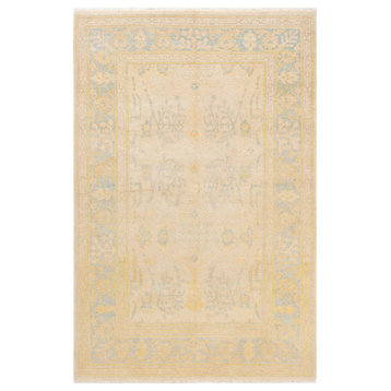 Eclectic, One-of-a-Kind Hand-Knotted Area Rug Ivory, 5'3"x8'0"