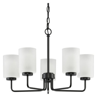 Merry 5-Light Etched Glass Transitional Chandelier Light - Transitional - Chandeliers - by Progress Lighting | Houzz
