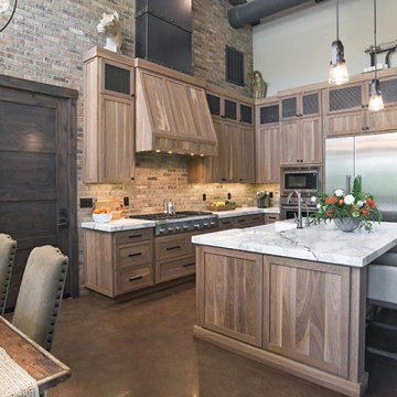 Rustic Refined: Natural Wood Kitchen with Industrial Edge