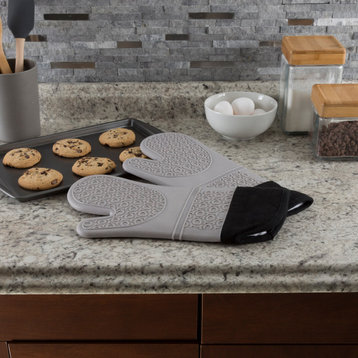 Silicone Oven Mitts Gray