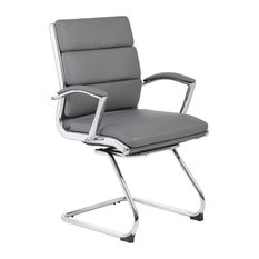 50 Most Por Office Chairs With No Wheels For 2018 Houzz Boss Office Products Executive Caressoftplus Guest Chair With Metal Chrome Chairs