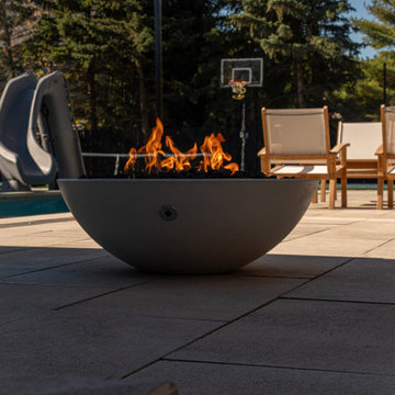 Backyard Pool, Interlocking Patio and Fire Feature Project