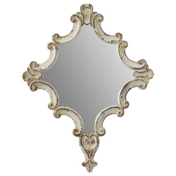 Gewnee Artistic White Diamond Scrollwork Mirror