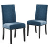 Benzara BM272079 38" Dining Chair With Nailhead Trim, Set of 2, Blue