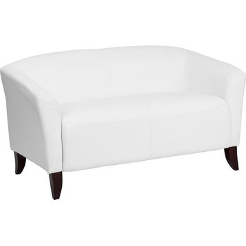 White Bonded Leather Loveseat 111-2-WH-GG