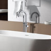 Freestanding Single Handle High Arc Bathtub Faucet With Shower Hose, Chrome