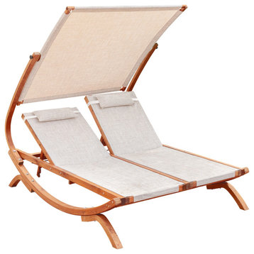 Double Reclining Lounge Chair with Canopy