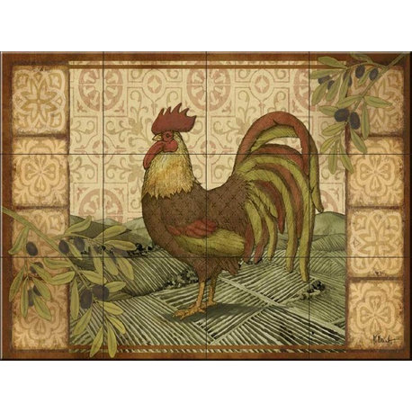 Tile Mural, Tuscan Rooster by Paul Brent