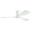 3-Blade Hugger Ceiling Fan Walnut Blades Frosted White Polycarbonate LED Lights