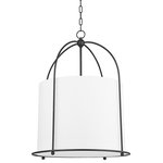 Hudson Valley Lighting - Orlando Large 1-Light Lantern Pendant Black Brass - Orlando's smooth curves, rounded linen shade and soft symmetry reimagine the traditional lantern pendant. Light fills the white linen shade with a soothing glow that will bring a sense of calm to any space. Available in three sizes and 2 finishes.