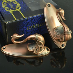 QYN11 Cranes Zinc Alloy Curtain Tieback Holdbacks in Copper Color - Window Treatment Accessories