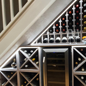 Grey stained under stairs wine racking in Redditch, West Midlands