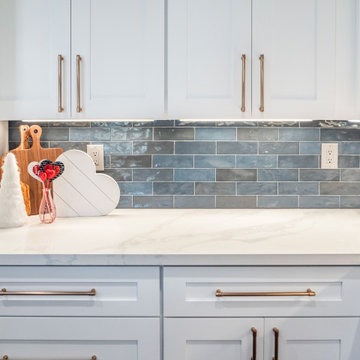 Bold blue backsplash to make an outstanding kitchen in Sacramento, CA