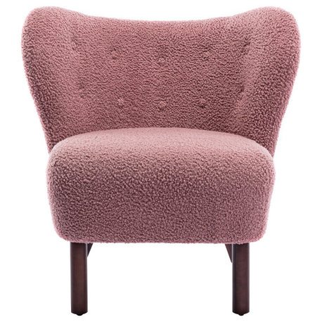 30" Wide Tufted Polyester Side Chair, Blush