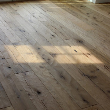 Antique Oak Hardwood Flooring, Dining Room with French Doors