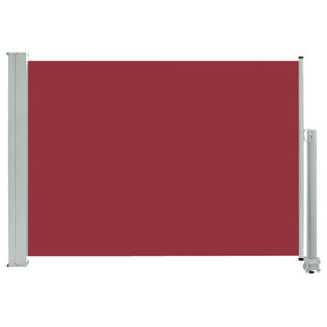 vidaXL Retractable Side Awning Outdoor Folding Privacy Screen 31.5"x118.1" Red