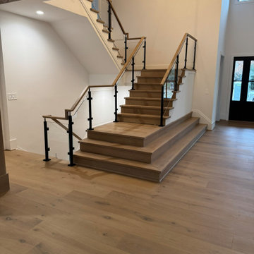 Project #132 | White Oak Staircase with Glass Balustrade