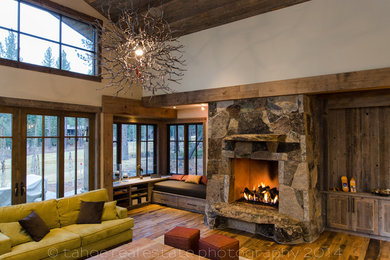 Inspiration for a rustic living room remodel in Other